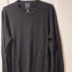 Men's H&M black merino wool blend crewneck long sleeve black sweater